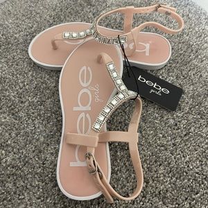 Brand New with tags Bebe Girls Sandals Size S (11/12), Blush, BBPCG0060